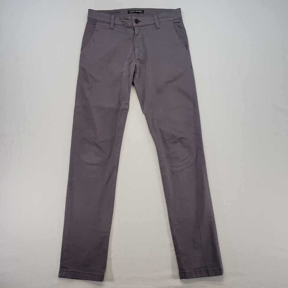 Mavi Johnny Chino Pants Mens 30x32 Gray Slim Leg Cotton Stretch